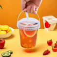 thumbnail image 5 of AMERTEER 75pcs (25pcs Cups And 25pcs Lids And 25pcs Straws) 23.67Oz Hand-Held Plastic Cups with LIDS And Straws - Reusable Bpa-Free Drink Cups  Suitable for Cold Drinks  Fruit Extracts  E, 5 of 5