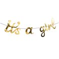 thumbnail image 5 of Wweixi String Shower Banner With Unique For Memorable Baby Shower Metal Luster Paper Baby Shower Banner Indoor Easy To Apply Gold it'sagirl 2Set, 5 of 5