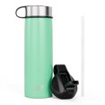 thumbnail image 1 of Costway Bouteille d'Eau Isolée à Double Paroi 22 oz en Acier Inoxydable avec 2 Couvercles et Paille, 1 of 10