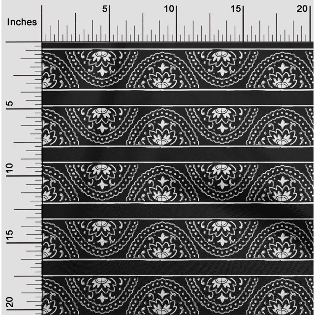 oneOone Cotton Silk Fabric Floral Block Printed Craft Fabric BTY 42 Inch Wide