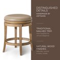 thumbnail image 3 of Maven Lane Alexander Backless Counter Stool, Weathered Oak Finish w/ Avanti Bone Vegan Leather, 3 of 6