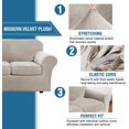 thumbnail image 3 of Modern Velvet Plush 4 Piece High Stretch Sofa Slipcover Furniture Protector Form Fit Luxury Thick Sofa Cover, Machine Washable, 3 of 6