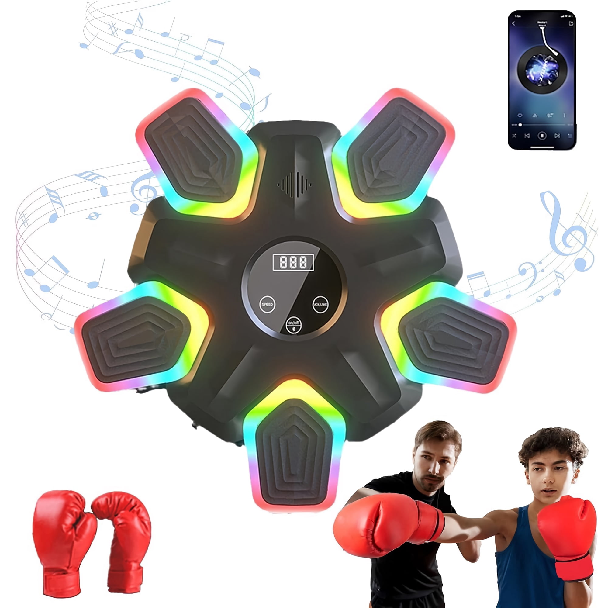 Smart Bluetooth Music Boxing Machine – Wall-Mounted Training Pad for Kids & Adults, Home & Office Workouts