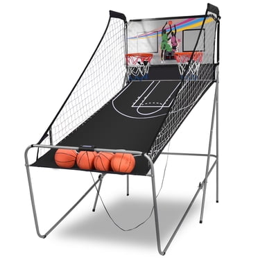 Costway Jeu d'Arcade de Basketball Intérieur à Double Anneaux Électroniques, Tir, 2 Joueurs avec 4 Balles
