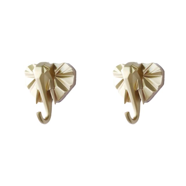 Wweixi Coat Hooks Easy To Install And Wide Application For Added In Daily Life gold(elephant) 2Set