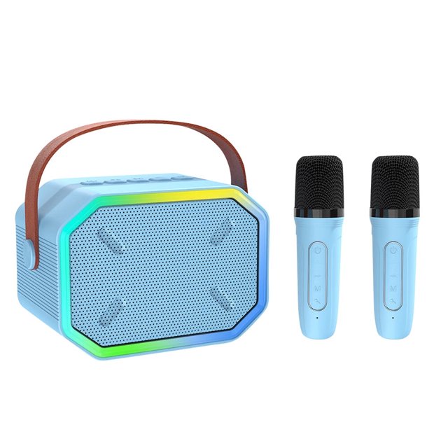 Wireless Bluetooth-Compatible Portable Lightweight Speaker with Microphone RGB Light Powerful Sound and Deep Bass for Home Karaoke Outdoor Travel