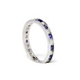 thumbnail image 2 of 1 1/2ct Diamond & Sapphire Eternity Ring 14K White Gold, 2 of 2