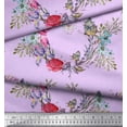thumbnail image 3 of Soimoi Tissu en Coton Cambric Rose Imprimé Insectes, Roses et Couronnes au Mètre 56 Pouces de Large, 3 of 3
