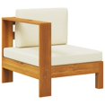 thumbnail image 1 of vidaXL Middle Sofa with 1 Armrest Cream White Solid Acacia Wood, 1 of 4