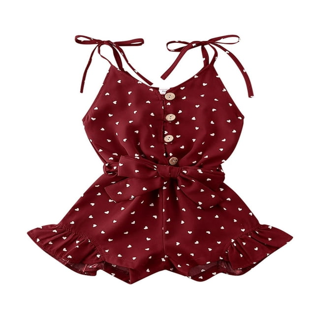 Combinaison Short Sans Manches à Bretelles pour Fille, Pois, Combinaison Short MHXX