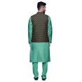 thumbnail image 3 of Atasi Kurta Pyjama Uni et Ensemble de Veste Nehru Imprimée pour Tenue de Fête pour Hommes, 3 of 3