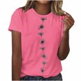 thumbnail image 1 of HWRETIE T-Shirt Imprimé pour Femmes à Col Rond, Manches Courtes, Haut Décontracté pour l'Été, Tenue Quotidienne, 1 of 2
