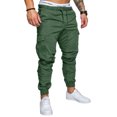 thumbnail image 1 of Innerwin Bottoms Elastic Waist Mens Trousers Sport With Multi-pockets Plain Pants Navy Blue L, 1 of 6
