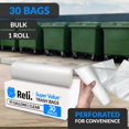 thumbnail image 3 of Reli. 95 Gallon Trash Bags Heavy Duty | 30 Trash Bags | Super Sizeable Clear Garbage For Serious Cleanup, 3 of 5