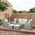 thumbnail image 2 of Outsunny Mobilier de Jardin avec Coussins, Gris Pâle, 2 of 8