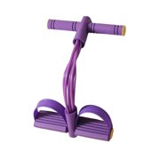 Tianxh Pedal Resistance Band Multifunction Tension Rope Fitness Equipment Elastic Puller Sit Up Abdomen Waist Arm Leg Back Training Non Slip NBR Foam Handle Reinforced Latex Tube Purple Six Tube