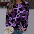 thumbnail image 2 of HKEJIAOI Polyester Femmes Long Sleeve Tops Graphique Imprimé Col Rond Women Chemisiers Habillés Tops Casual Long Sleeve, 2 of 4