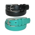 thumbnail image 1 of CTM® Ceinture Habillée en Cuir de Base pour Enfant (Lot de 2 Couleurs), 1 of 3