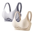 thumbnail image 1 of Yuyuzo 2PC Bras for Women Wireless Supportive Seamless Push-Up Bra Color Block Soft Everyday Bras, 1 of 2
