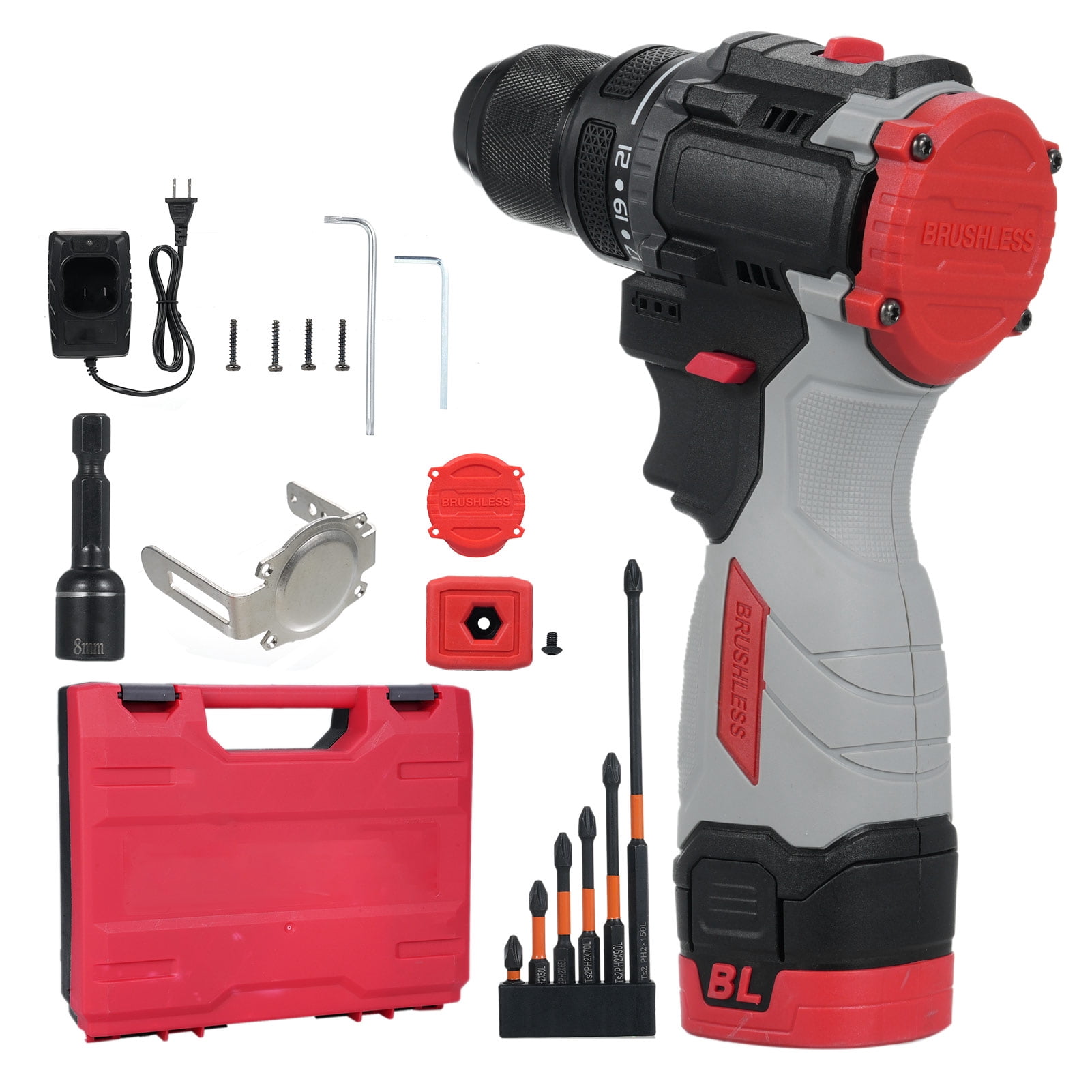 Mistaha 16.8V Lithium Power Drill with 2 Batteries, LED Light, 45N.M Torque, 2-Speed, Ergonomic Design, Compact Case - Ideal for DIY Projects & Heavy Duty Tasks