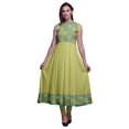 thumbnail image 1 of Bimba Robe Anarkali Mandala Vert Olive pour Femmes, Kurti Imprimée Ethnique Indienne, Longue Kurta, Robe de Soirée, Très Grand, 1 of 6