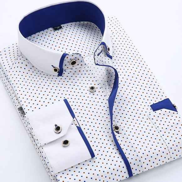 Luxury New Fashion Mens Slim Fit Shirt Long Sleeve Dress Shirts Casual Shirts Gray M