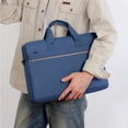 thumbnail image 4 of Laptop Bag 15-16 Inch, ZZkhGO Lightweight Waterproof Laptop Tote for Business Travel, Polyester Casual Shoulder Bag with Shockproof Padding for Tablet Computer Office Commute, Blue, 4 of 6