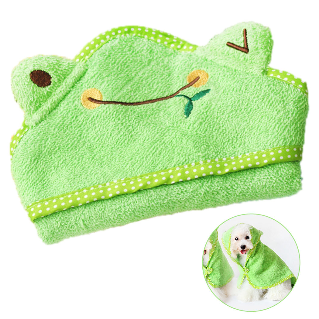 Cartoon Dog Bath Towel Thickened Frog Absorbent Dog Towel Puppy Bathing Towel