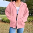 thumbnail image 2 of Timegard Womens Jackets Zipper Front Long Sleeve Comfy Hoodies Sweatshirts with Pockets Fall Clothing, 2 of 6
