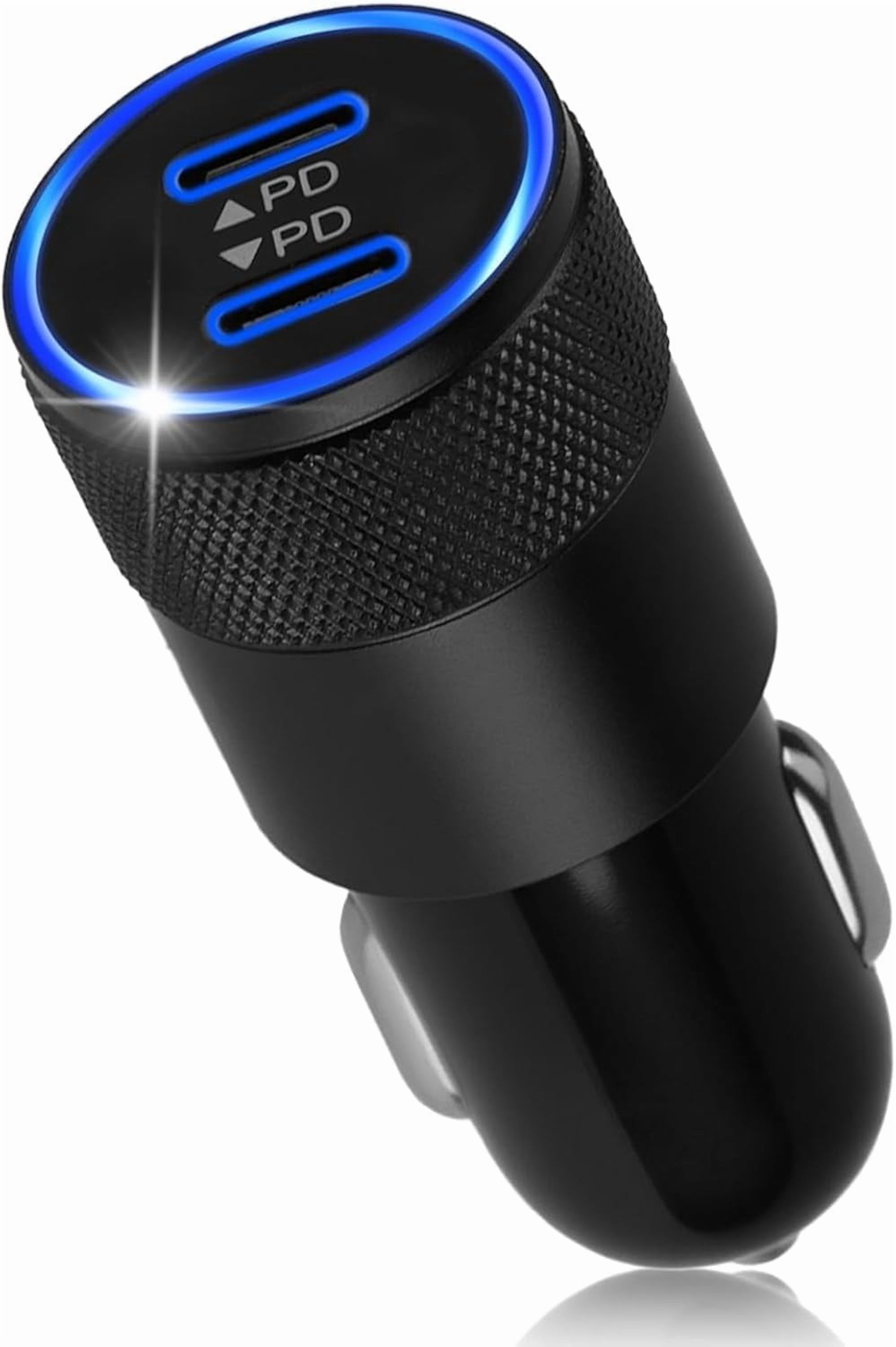 Car Charger Adapter PD30W Dual Port Cigarette Lighter USB C Charger 60W QC 30 Fast Car Phone Charger 12V USB Socket for iPhone 17/16/15/14/13 Pro Max Samsung Galaxy S25 Google Ultra iPads