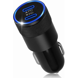 Adaptateur de chargeur de voiture PD30W Éclaireur de cigarette double port USB C Chargeur 60W QC 30 Chargeur de téléphone voiture rapide 12V USB Socket pour iPhone 17/16/15/14/13 Pro Max Samsung Galaxy S25 Google Ultra iPads