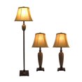 thumbnail image 4 of Elegant Designs Hammered Bronze Three Pack Lamp Set (2 Table Lamps, 1 Floor Lamp), 4 of 5
