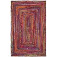 thumbnail image 4 of Safavieh Braided Collection BRD210A Handmade Boho Reversible Cotton Area Rug, 6' x 9', Red / Multi, 4 of 5