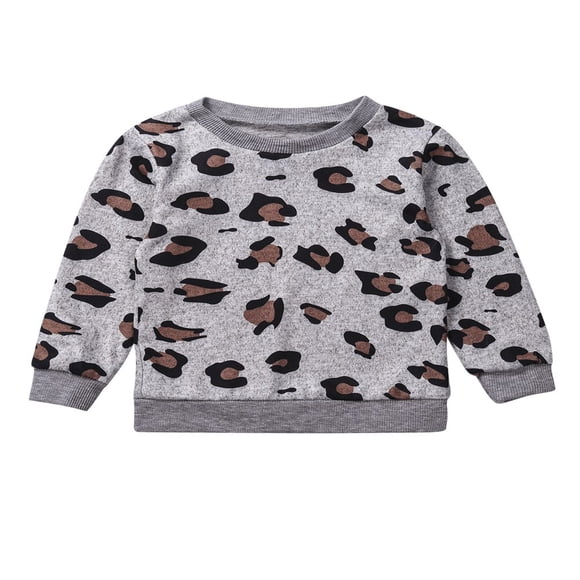 Family Matching Tops Mother Daughter Son Long Sleeve Leopard Shirt