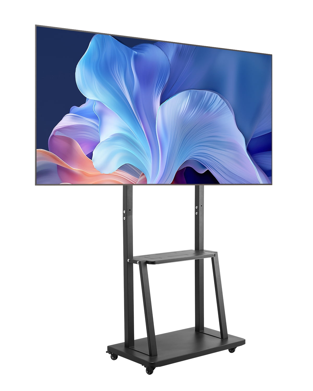 VEVOR Rolling TV Stand, Mobile TV Cart for 32-75 Inch Screens, Height Adjustable Portable Monitor Stand with Tray, Holds up to 150 lbs for Living Room, Bedroom, Office, Outdoor Max VESA 600 x 400 mm