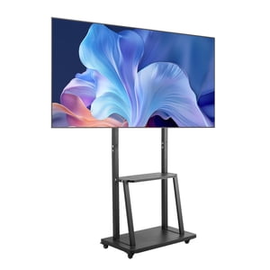 VEVOR Roulement TV Support, mobile TV Panier pour écrans 32-75 pouces, Support de moniteur portable réglable en hauteur avec plateau, tient jusqu'à 150 lbs pour Salon, Chambre, Bureau, Extérieur Max VESA 600 x 400 mm