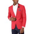thumbnail image 1 of Azaro Uomo Blazer pour Homme Ajusté Habillé Décontracté Extensible Veston Sport Élégant, Satin Rouge, XXX-Grand, 1 of 3