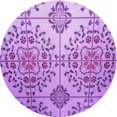 thumbnail image 1 of Ahgly Company Machine Washable Indoor Round Transitional Violet Purple Area Rugs, 8' Round, 1 of 7