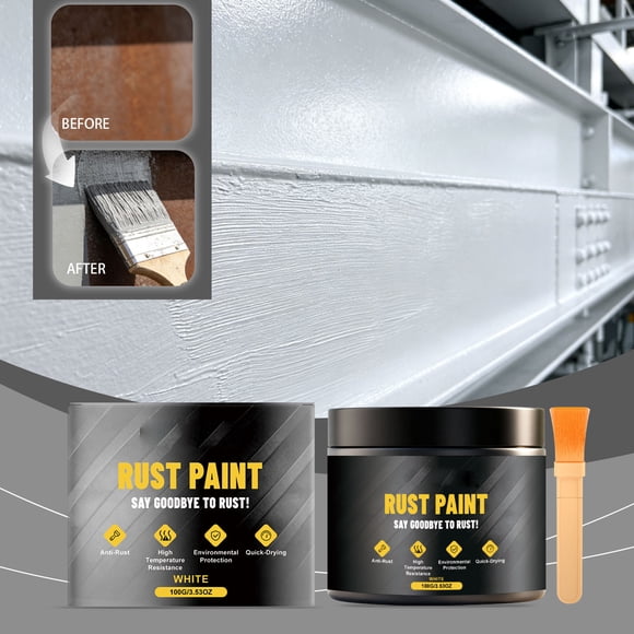 ZZkhGO Matte White Antirust Paint, Fast Drying Metal Coating for Fences, Car Chassis, Rustproof Paint with Strong Adhesion, Weather Resistant for Outdoor Indoor Use