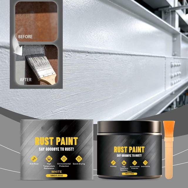 White Antirust Paint - Powerful Rust , Long-Lasting Protection, Matte White Finish, Fast Drying, Strong Adhesion, Indoor Outdoor Metal Use