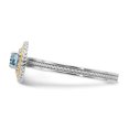 thumbnail image 3 of 925 Sterling Silver 14k Aquamarine Ring Birthstone March Gemstone Stackable, 3 of 7