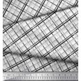 thumbnail image 2 of Soimoi Black polyester Crepe Fabric Diagonal Check Print Sewing Fabric Yard 52 Inch Wide, 2 of 5