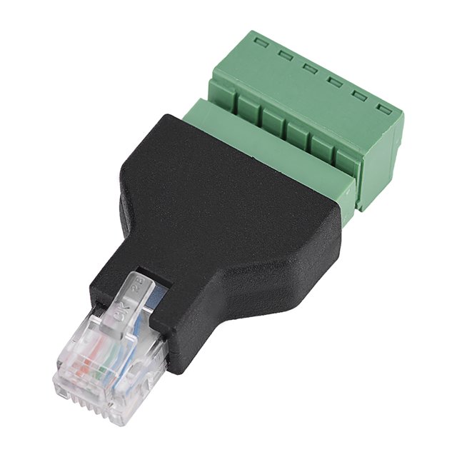 DEWIN 1Pcs Connecteur Adaptateur de Bornes à Vis Ethernet RJ12 6P6C Mâle vers 6 Broches