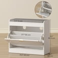 thumbnail image 3 of HOMCOM Shoe Bench with Flip Drawer, Cushion, 5 Pairs for Entryway White, 3 of 10