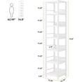 thumbnail image 2 of Tribesigns 6-Tier Corner Shelf, 75 Inch Tall Narrow Bookshelf Storage Rack, Etagere Shelves Display Stand for Small Spaces, Rustic Open Bookcase Square Shelf Tower for Living Room Bathroom, 2 of 8