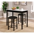 thumbnail image 2 of Linon Tifton 3 Piece Wood & Faux Marble Tavern Set Backless Stools in Black, 2 of 13