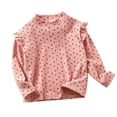 thumbnail image 1 of HBFAGFB Chemises à Manches Longues pour Filles Col Rond Manches Volantes Chandail Confortable PK2 Taille 90, 1 of 3