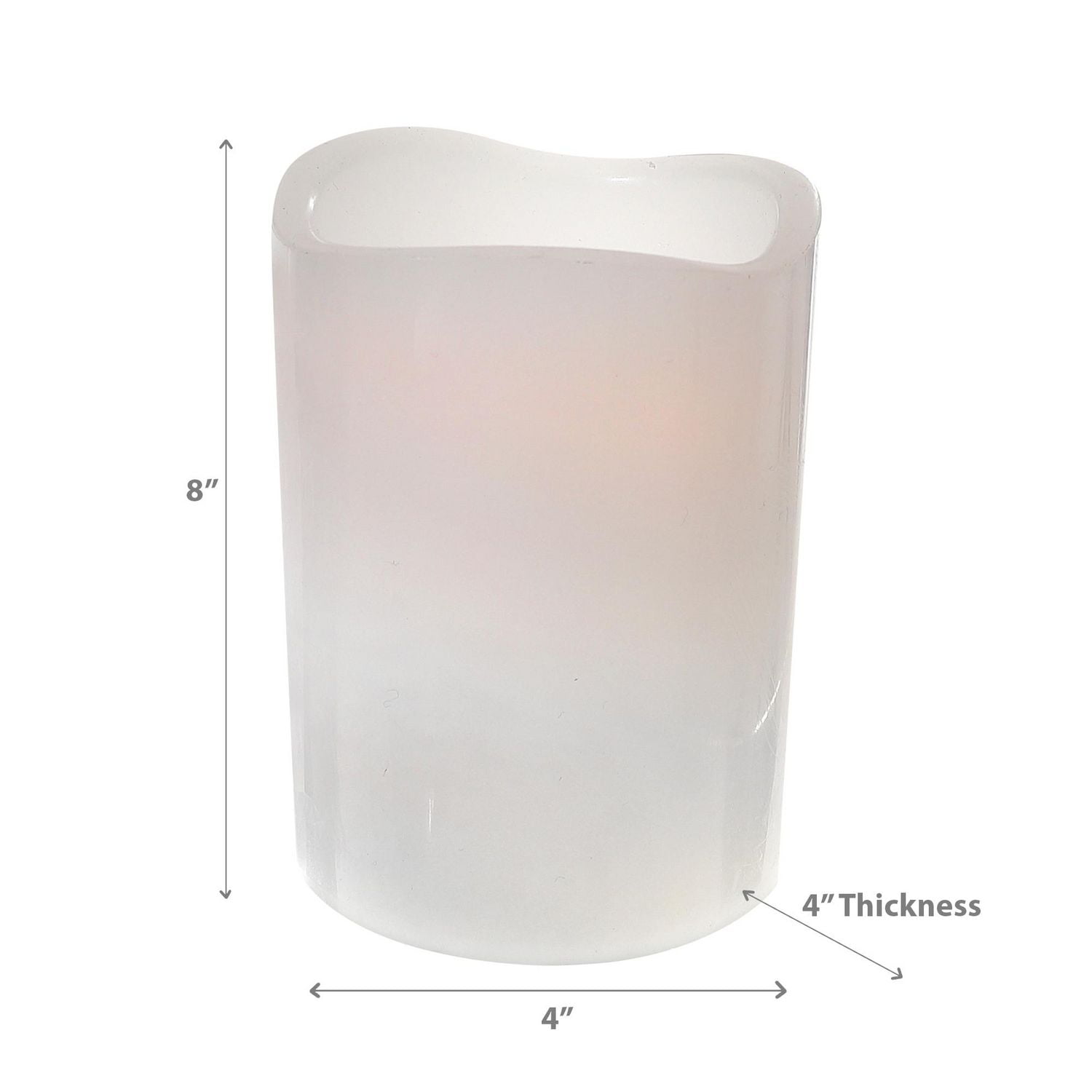 Bougie Blanche À L'Onde Led Avec Minuterie 4X8 "- Ensemble De 2