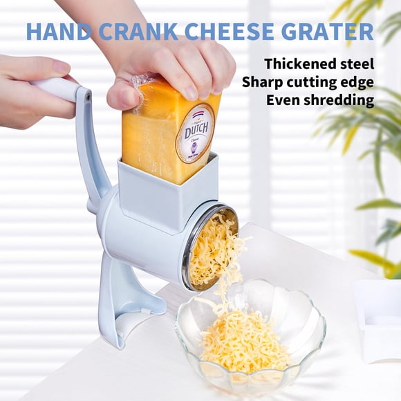 GOGRANT Manual Hand Crank Nut Chopper & Cheese Grater – Dual Stainless Steel Blades for Walnuts, Pecans, Nut Pieces, Dried Fruit, Vegetables, Garlic, Spice Root – Multi-Function Kitchen Tool