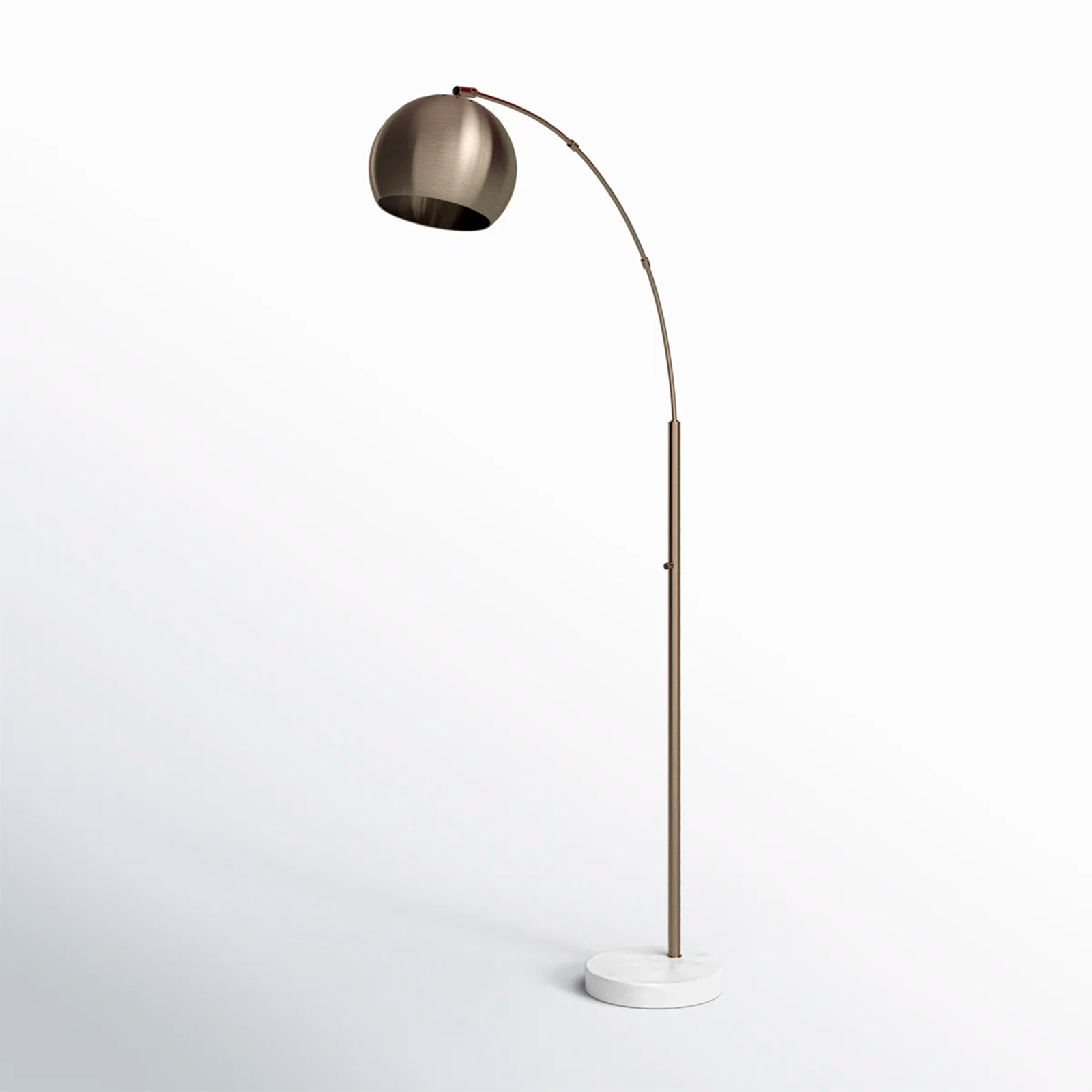 Heavenly Collections Lampadaire Arche Moderne - Lampe à Arc Mid-Century avec Dôme Métallique et Base en Marbre - Idéal pour Salons et Coins Lecture